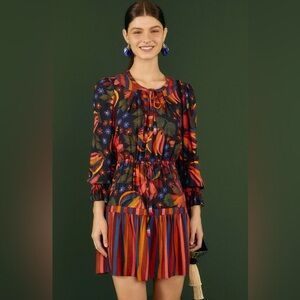 Farm Rio Black Banana Sky Mini Dress size Medium